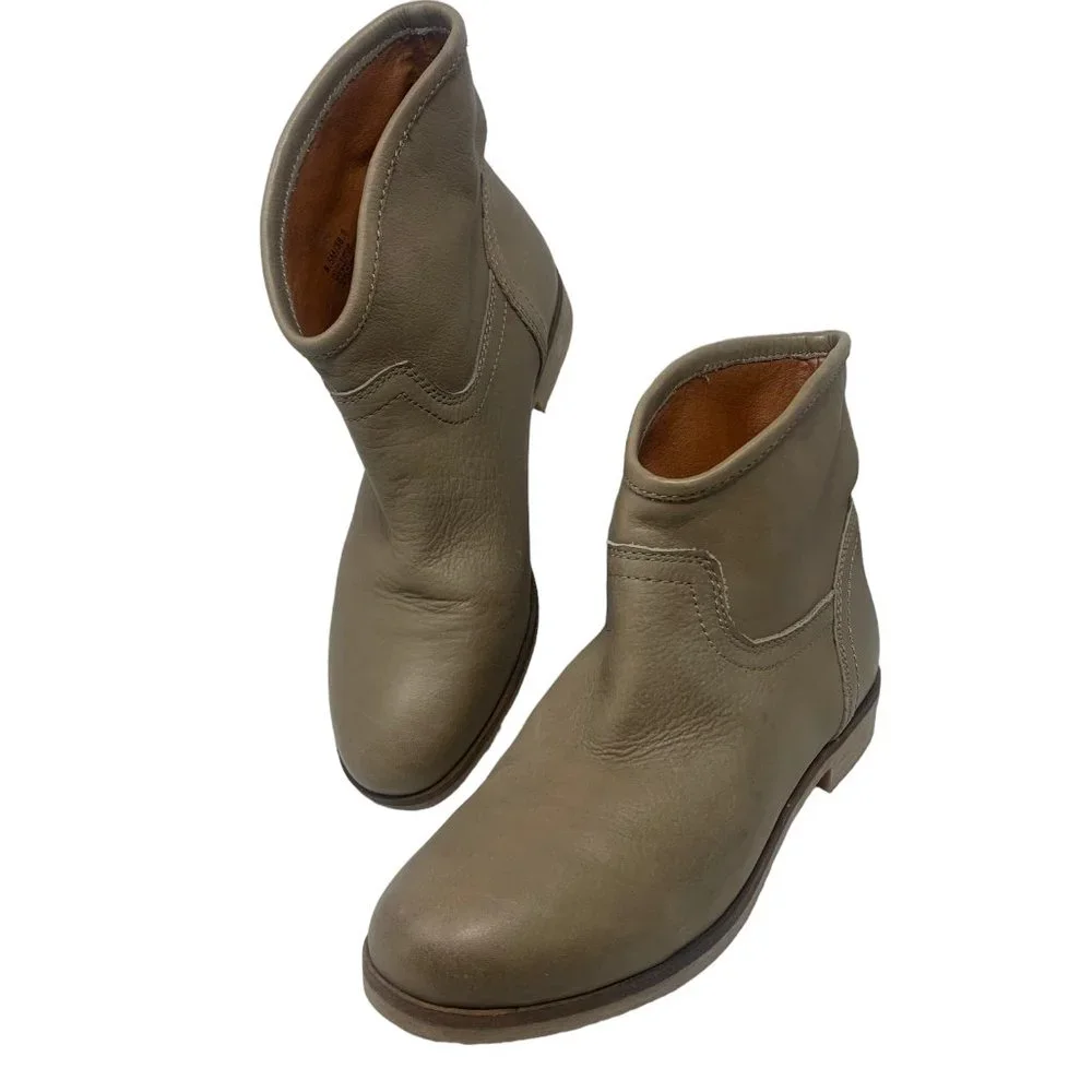 LUCKY BRAND Garmann Taupe Leather Pull‎ On Booties